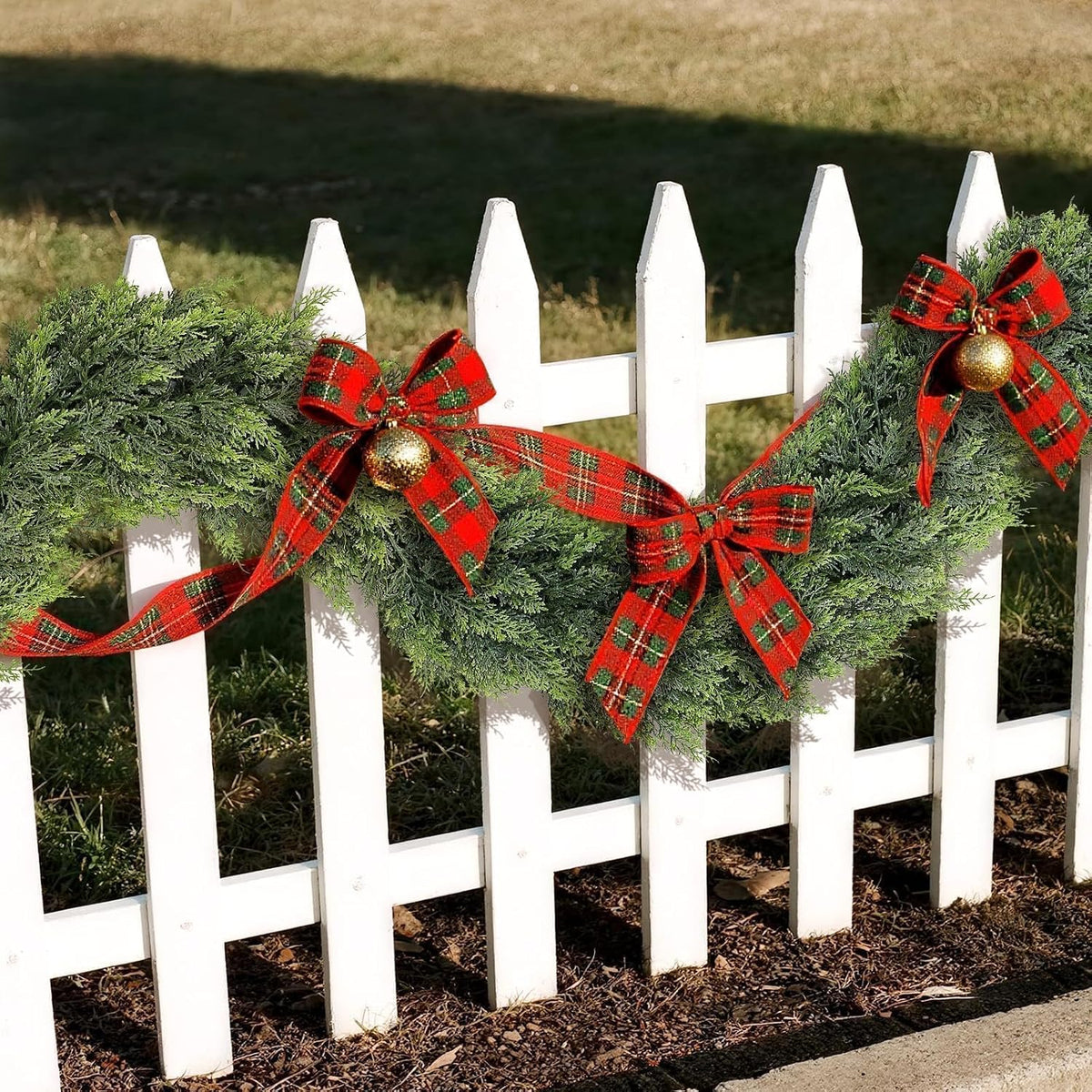 6ft 1pcs artificial christmas cedar garlands for home, front angle view
