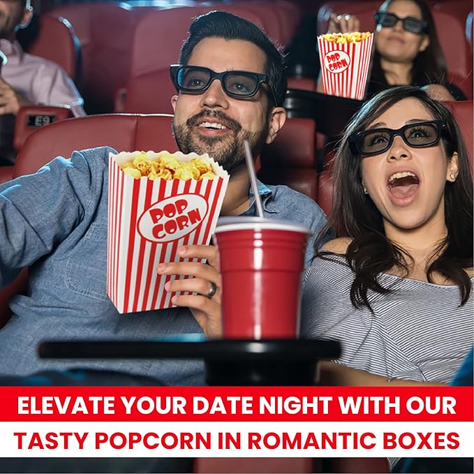 100 Pcs Small Popcorn Boxes for Party 5.5 Inches Tall Red & White Striped Popcorn Bags Mini Popcorn Buckets & Popcorn Bowl for Movie Theater, Home, Carnival Decorations (100)