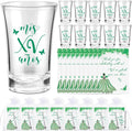 Havawish 50 Sets Quinceanera Party Favors for Guests Quinceanera Acrylic Clear Personalized Shot Glasses Thank You Cards with Organza Bags Mis Xv Años Sweet 15 Birthday Party Favors (Green)