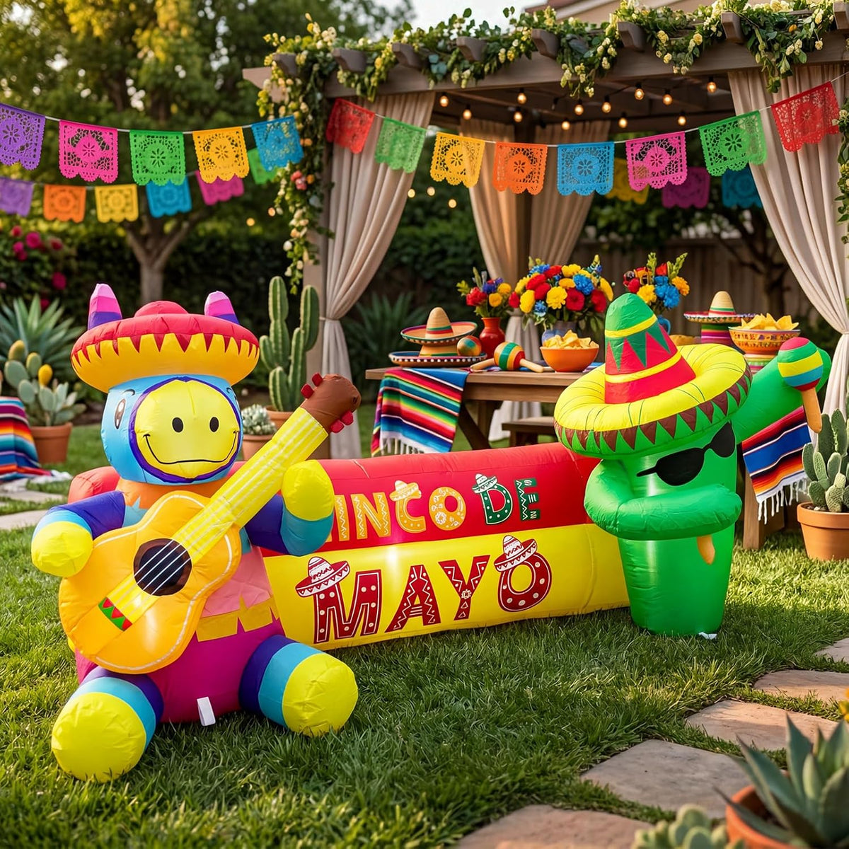 6.5ft long cinco de mayo inflatables outdoor decorations, main product view