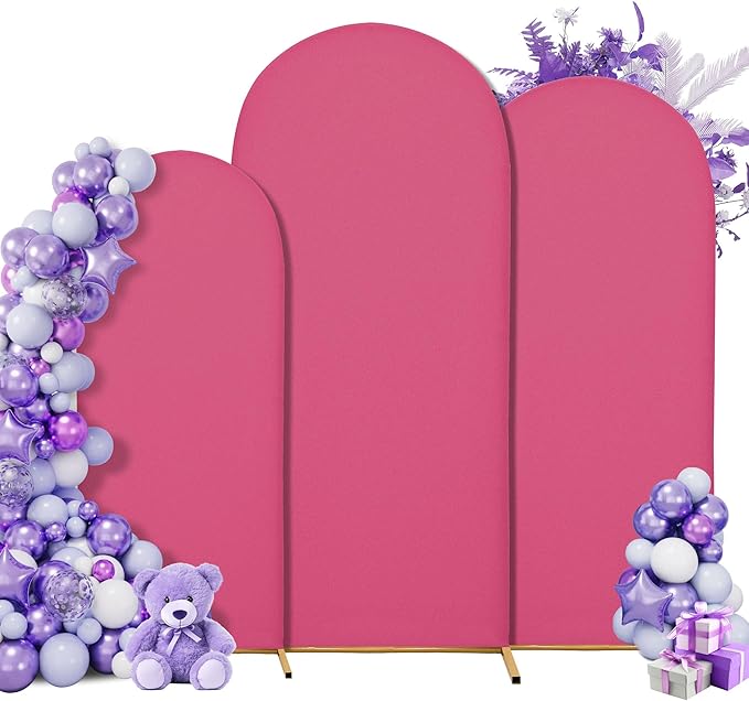 Wedding Arch Cover 7.2FT 6.6FT 6FT Arch Backdrop Cover Spandex Fitted Arch Cover for Round Top Chiara Backdrop Stand Covers for Wedding Birthday Party Baby Shower Banquet Ceremony Decoration