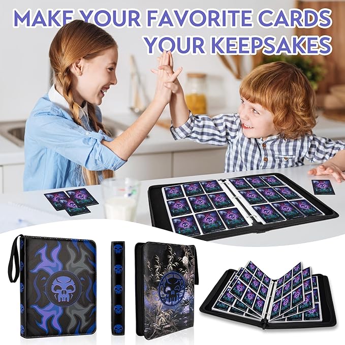 9 Pocket Card Binder for MTG/YGO/PTCG/Game Cards, Holds 900 Cards,Premium Card Collector Book for TCG Players,Toys Gifts for Kids(purple)