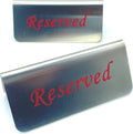 Metal Place Cards Stackable Tent Style Table Numbers,Place Card Holders for TRPG Wedding Party Restaurants Cafes Bars Gatherings Meeting Room Board Games (Red, Large Reserved 2pcs)