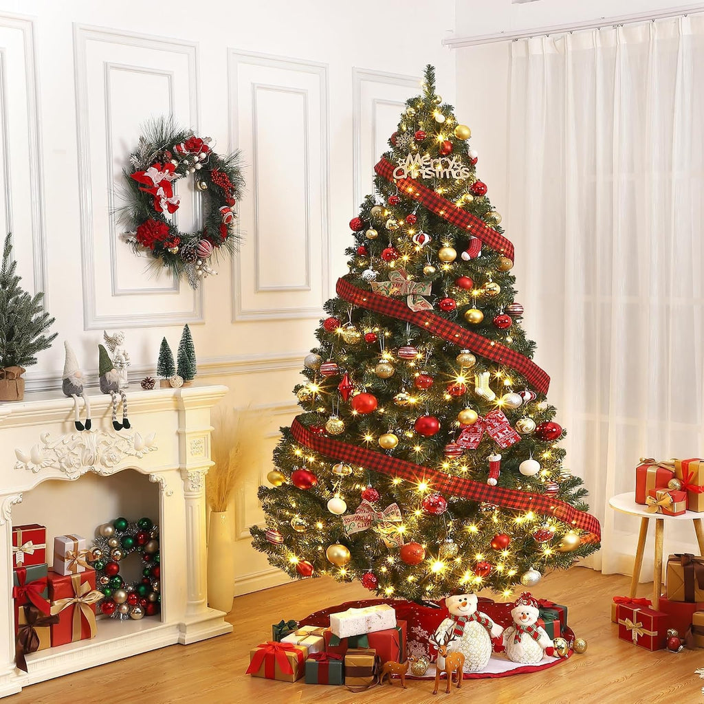 garveehome 6ft prelit artificial christmas tree with 250, close-up detail