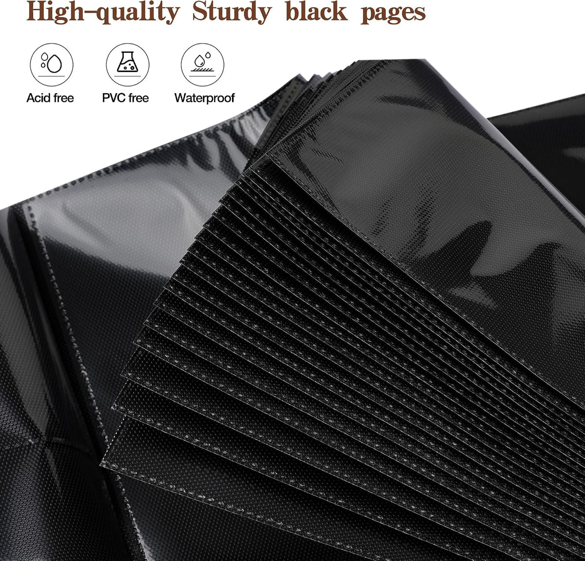 potricher Large Photo Album 4x6 1000 Photos, Leather Cover, Black