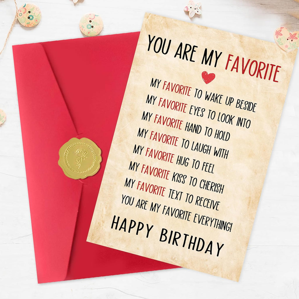 IDU Birthday Card for Husband Wife Boyfriend Girlfriend Couple Men Women,Romantic Happy Birthday Cards Gifts Decorations for Him Her