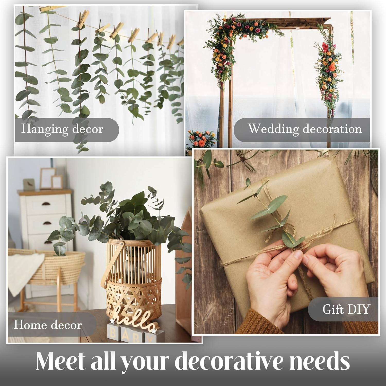 30Pcs Dried Eucalyptus Stems, 17" Real Preserved Eucalyptus Plant for Shower, Fresh Natural Branches for Vase, Eucalyptus Bundle for Home Decor, Wedding, Baby Shower, Bathroom