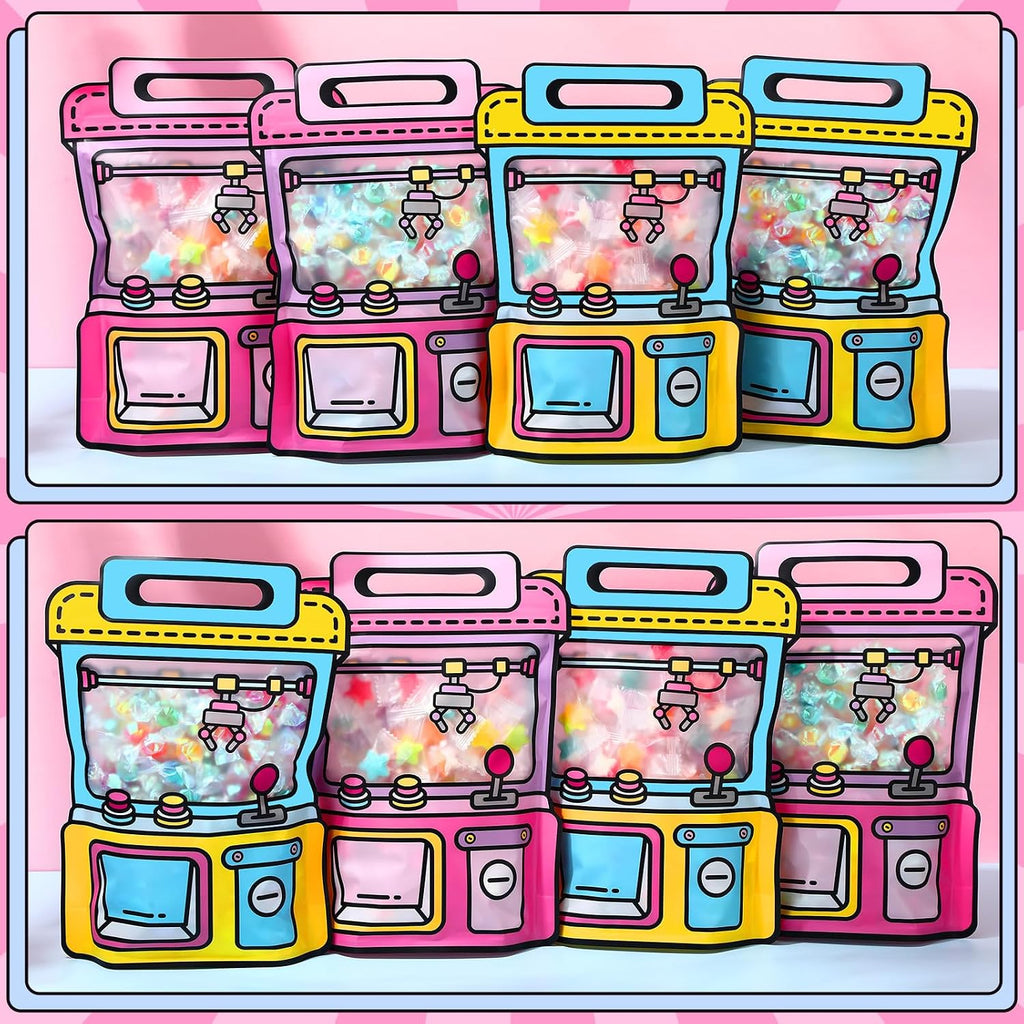 40 Pcs Goodie Bags Stuffers for Kids Birthday Goodie Bags Cartoon Snack Candy Treat Party Favor Plastic Gift Handbags Bulk with Handle for Back to School Supplies(7.2 x 8.4 Inch,Game Style)