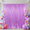 SquarePie Sequin Backdrop Curtain Not See Through Thick Glitter Background for Party 8FT x 8FT Lavender