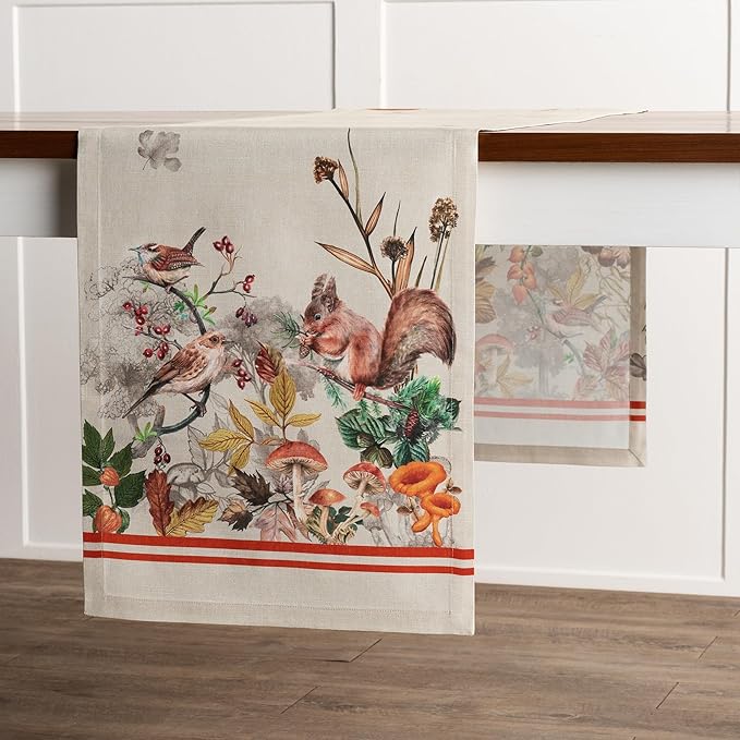 Maison d' Hermine Table Runner 100% Cotton Single Layer Table Runners 108 inches Long for Thanksgiving Christmas Decorations Home Kitchen Dining Party Wedding (Recolte, 14.5" x 108")