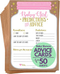 Neatz Baby Shower Advice Cards, Baby Prediction Cards, Girl Baby Shower Decorations, Babyshower Games For Girls, Mason Jar Design (Set of 50)