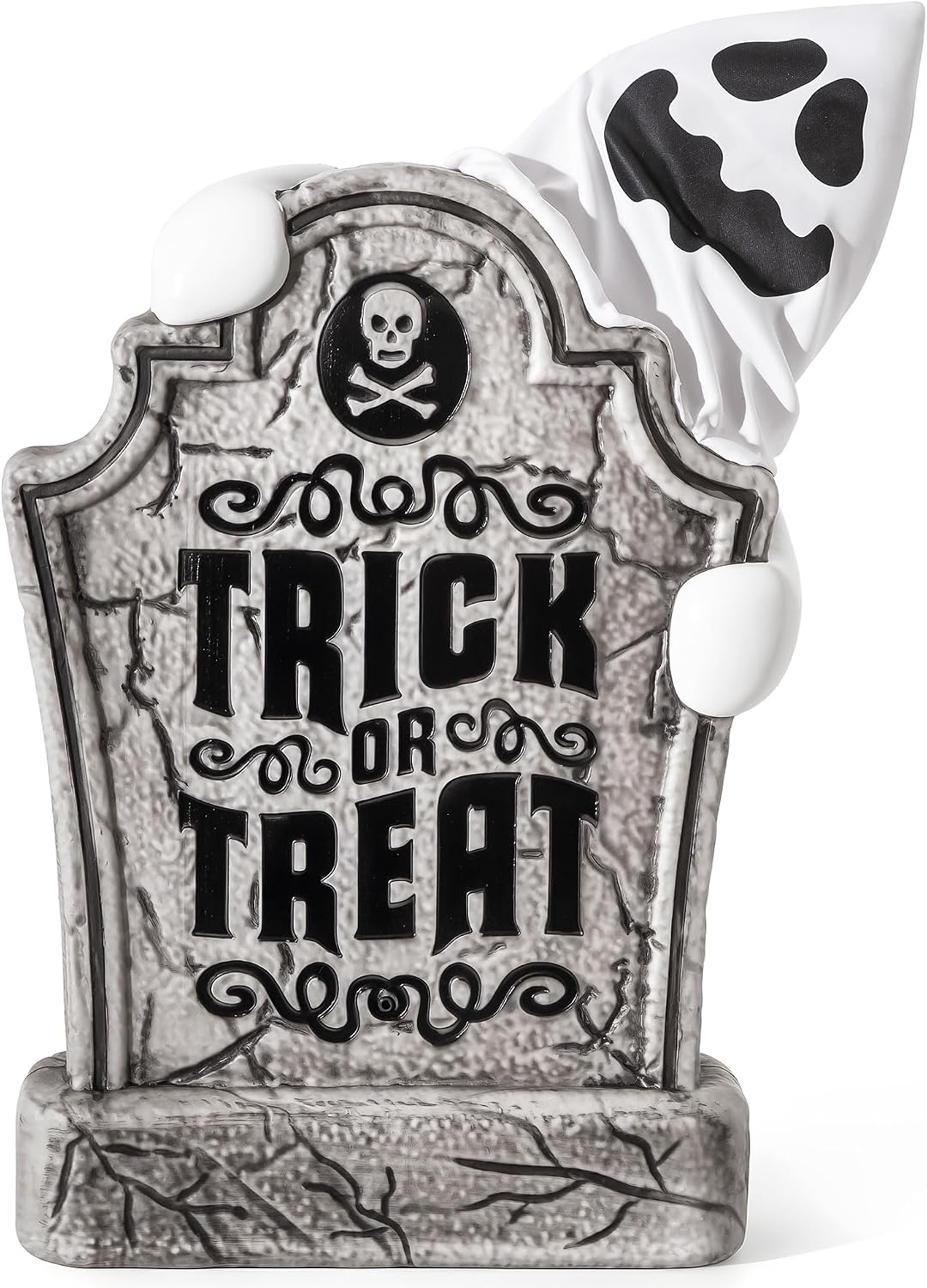 ELAMAS Halloween Decorations Animatronic Tombstone with Pop-Up Ghost, Sound &...