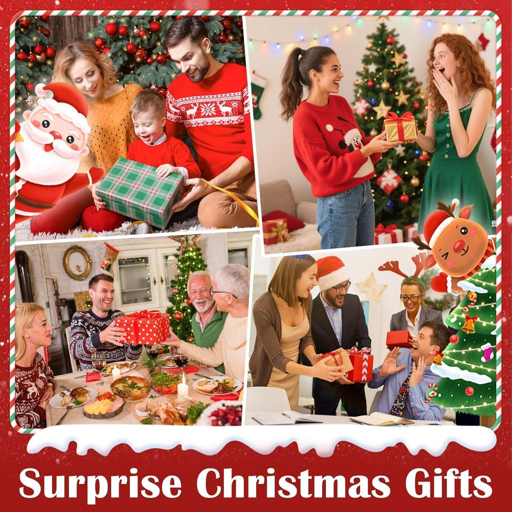 SUNFACE Snowman Christmas Snow Globe Lantern, Musical Light Up Snow Globe with Reindeer Cardinal Pine Trees, LED Glitter, 8 Classic Songs, 6H Timer, 3 AA or USB Powered, Gift for Adults Women Men