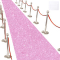 Glitter Carpet Runner for Party -200 GSM Thickness Non-Woven Fabric Runner Rug with Adhesive Tape, Hollywood Carpet for Event, Aisle Runner for Wedding Ceremony (Glitter Pink, 2.6FTx15FT)