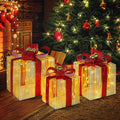 domkom set of 3 christmas lighted gift boxes, main product view