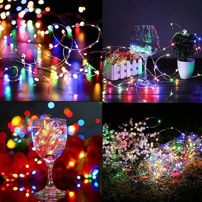 kolpop 6 Pack LED Fairy Lights Battery Operated, Mini Twinkle String Lights Battery Powered Waterproof for Christmas Mason Jars Party,Multicolor