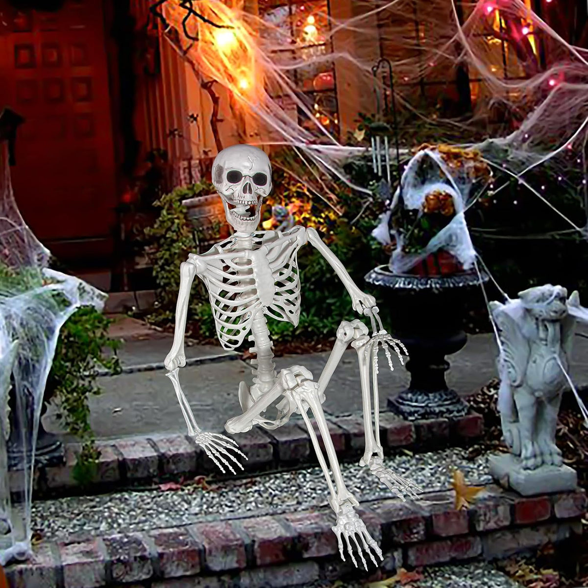 Halloween Skeleton, Realistic Life Size Skeleton with Movable Joints for Hall...