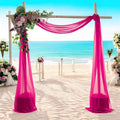 MDS Halloween Chiffon Draping Fabric - 2 Panel, 30" Wide x 100ft Long - Sheer Spooky Arbor & Canopy Drapery for Haunted House Backdrops, Party Ceilings, DIY Costumes & Themed Events - Hot Pink