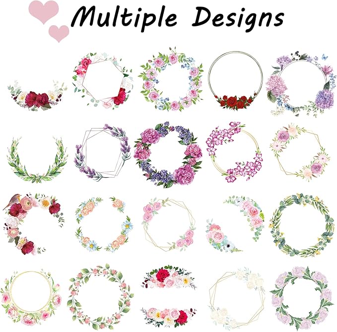 250 Pack Custom Stickers Personalized Labels for Business Logo Customized Vinyl Wedding Favors Birthday Baby Bridal Shower Make Your Own 1 Inch-10 Inch,lable-flower250