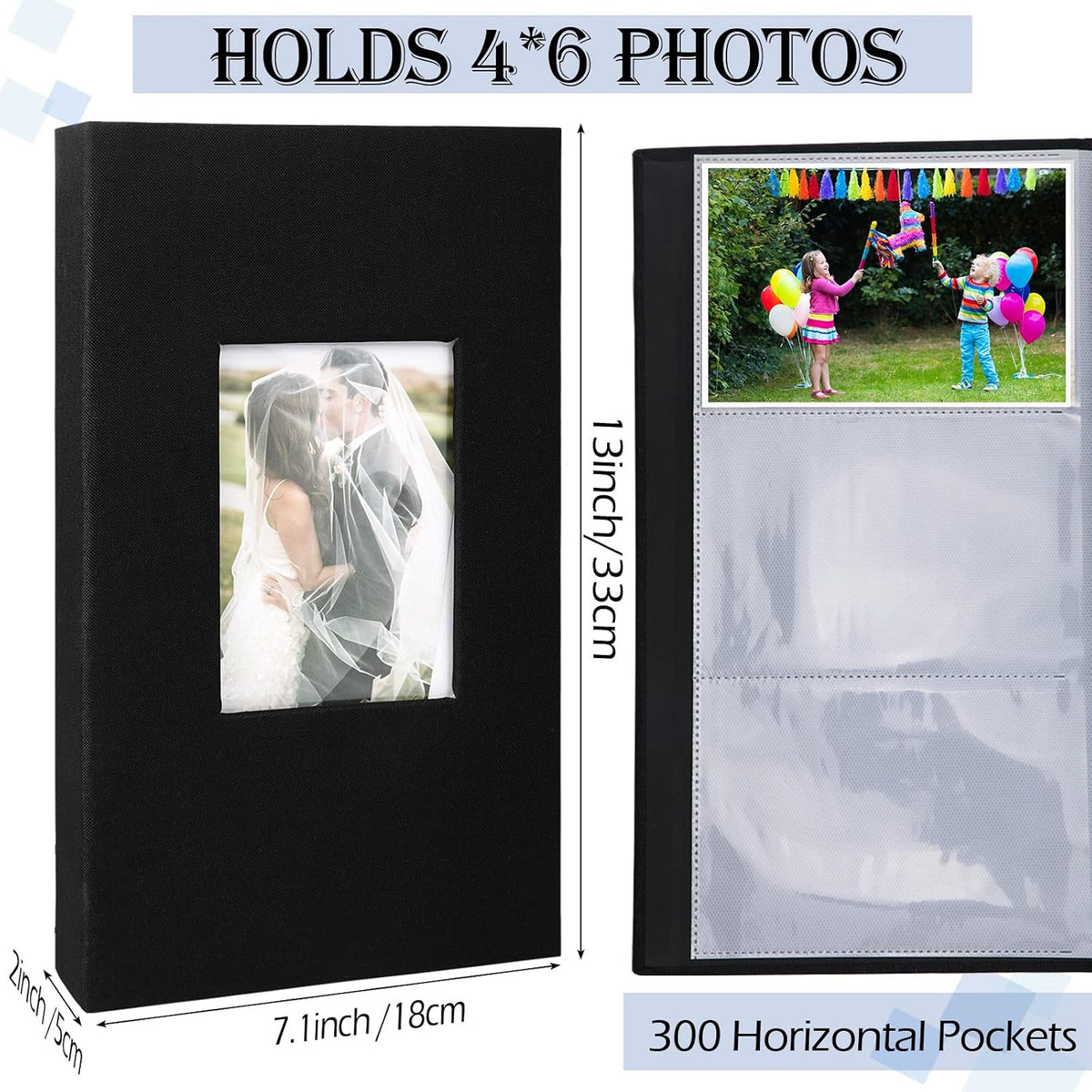 3 Pcs Photo Album for 4x6 Photos 300 Pockets Linen