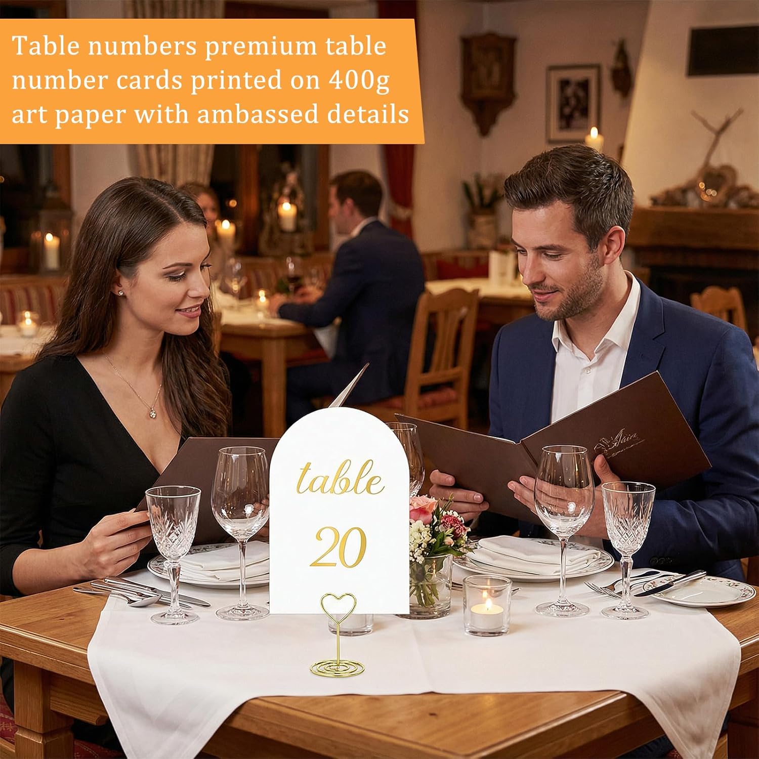 Arch Table Numbers 1-30 Plus Head Table, 5.9x3.9 Inch White Card Stock, Double-Sided Gold Foil Embossed, Elegant Wedding Reception Centerpiece Decoration Event Party