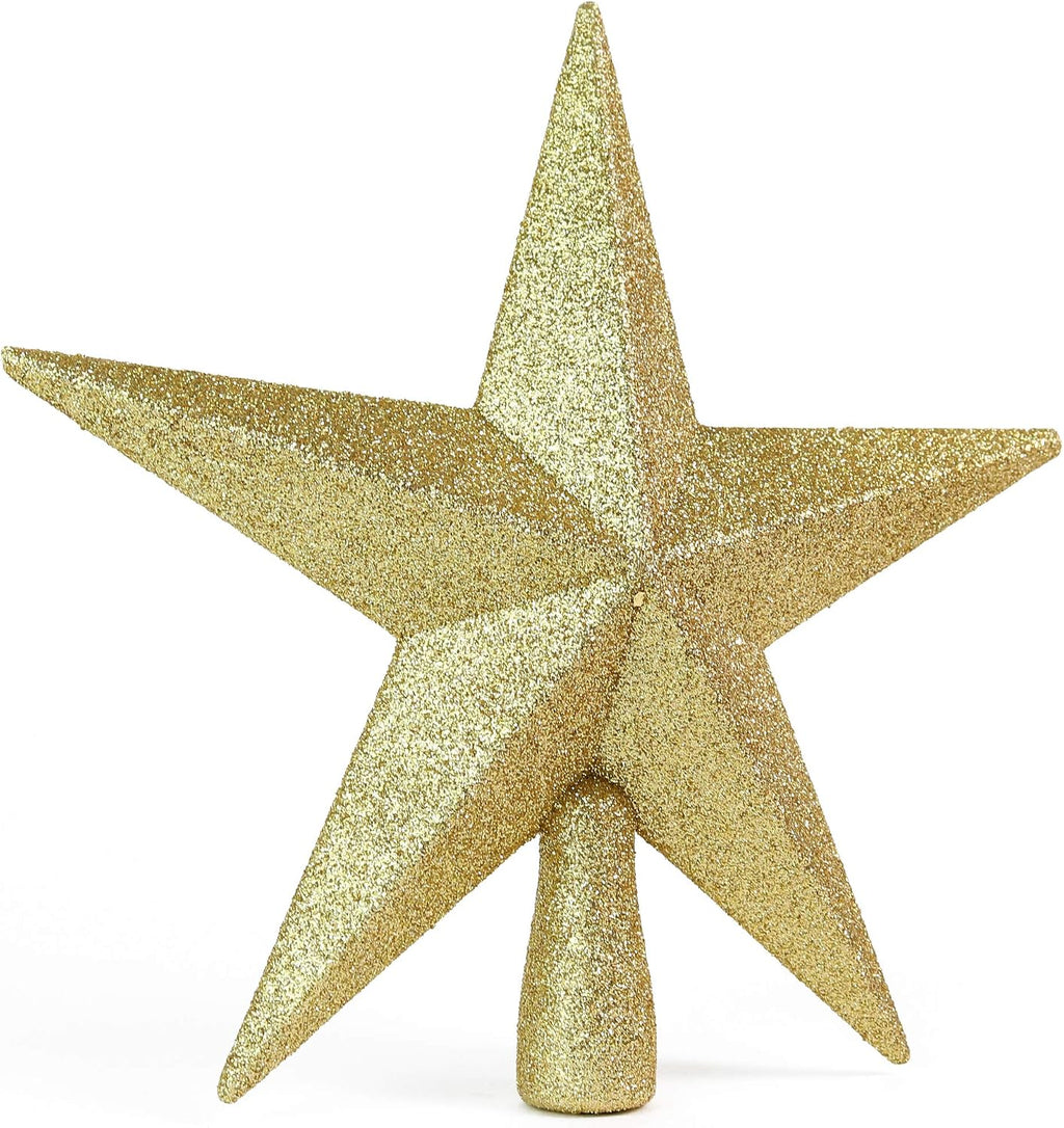 Ornativity Glitter Star Tree Topper - Christmas Gold Decorative Holiday Bethlehem Star Ornament