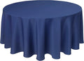 Biscaynebay Textured Fabric Round Tablecloths 90", Navy Water Resistant Washable Table Cloths Circle Folding Table Covers Linen for Dining, Kitchen, Wedding & Parties etc