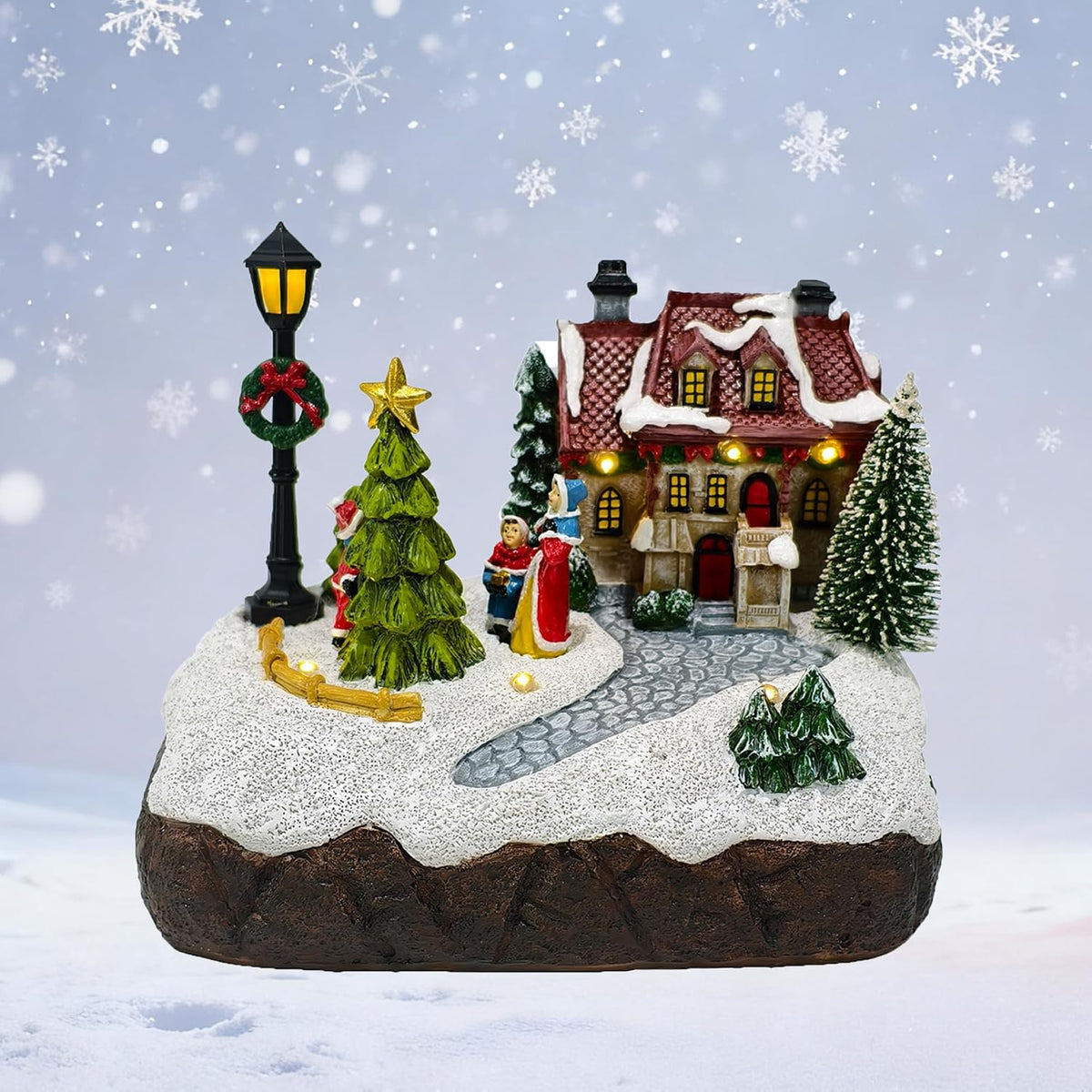 christmas village houses scene christmas indoor decorations village showing dimensions