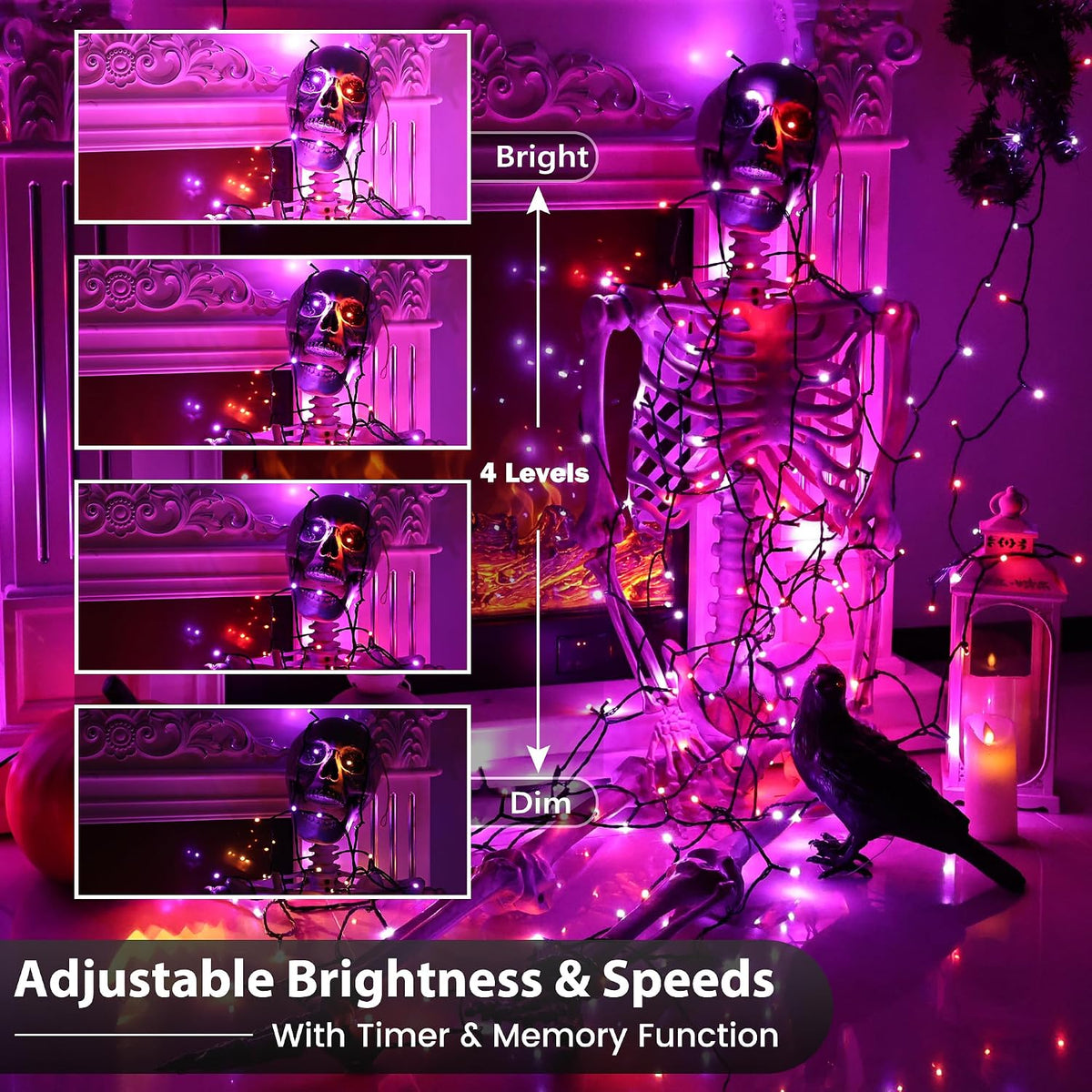 iShabao RGB Color Changing String Lights, 115 FT 300 LED Halloween Lights