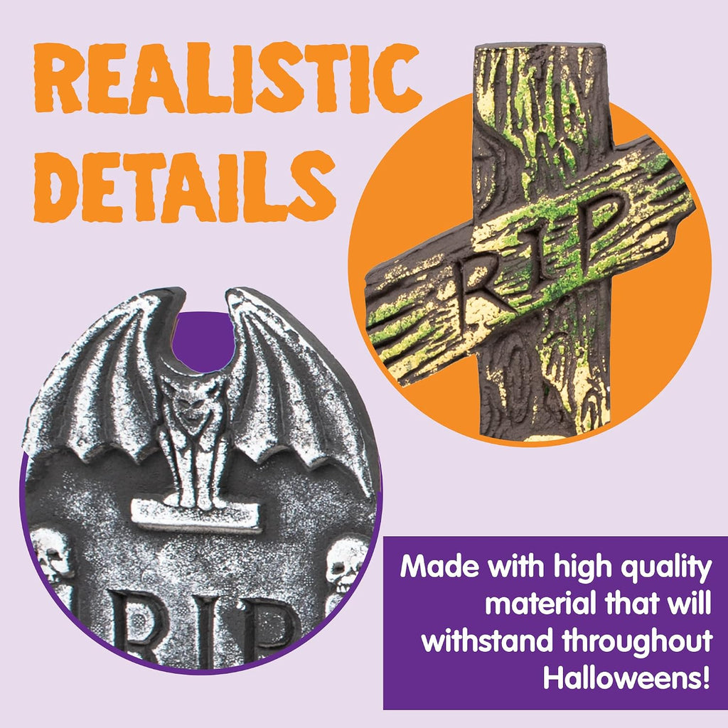 joyin 17” halloween foam rip graveyard tombstones (5, close-up detail
