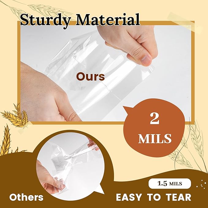 LOKIQNG Cellophane Bags Plastic Gift Bag Clear Cookie Treat Bags with Twist Ties for Party Favor Bag(200 Pack, 8x11inch)