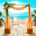MDS Halloween Chiffon Draping Fabric - 1 Panel, 30" Wide x 40ft Long - Sheer Spooky Arbor & Canopy Drapery for Haunted House Backdrops, Party Ceilings, DIY Costumes & Themed Events - Orange