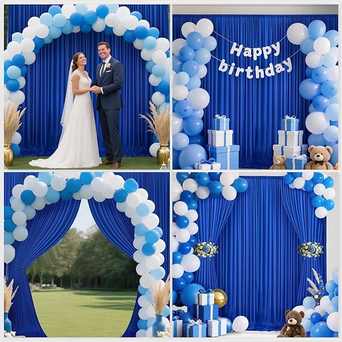 40x10ft Backdrop Curtains for Parties, 8 Panels 5x10ft Photography Backdrop Curtain with Rod Pocket,Backdrop Polyester Background Drapes,Wedding Backdrop Drapes for Birthday Baby Shower Home Decor