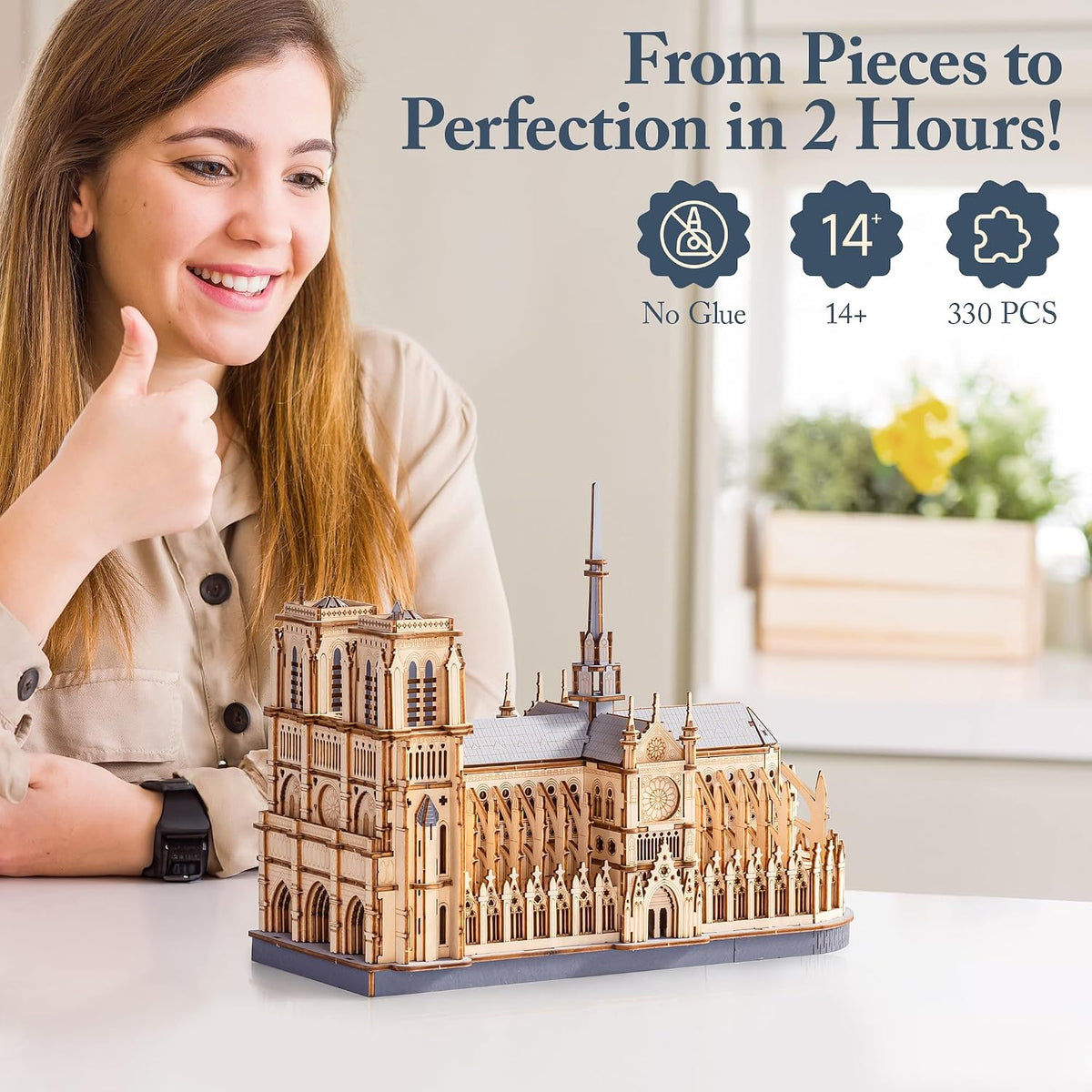 robotime 3d wooden puzzles for adults, scale 1: on a desk or shelf