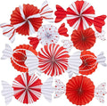 9pcs Candy Party Decorations Sweet Candy Hanging Paper Fans Hanging Decorations Christmas Party Ceiling Wall Garland for Candy Theme Birthday Baby Shower Sweet Shop Christmas