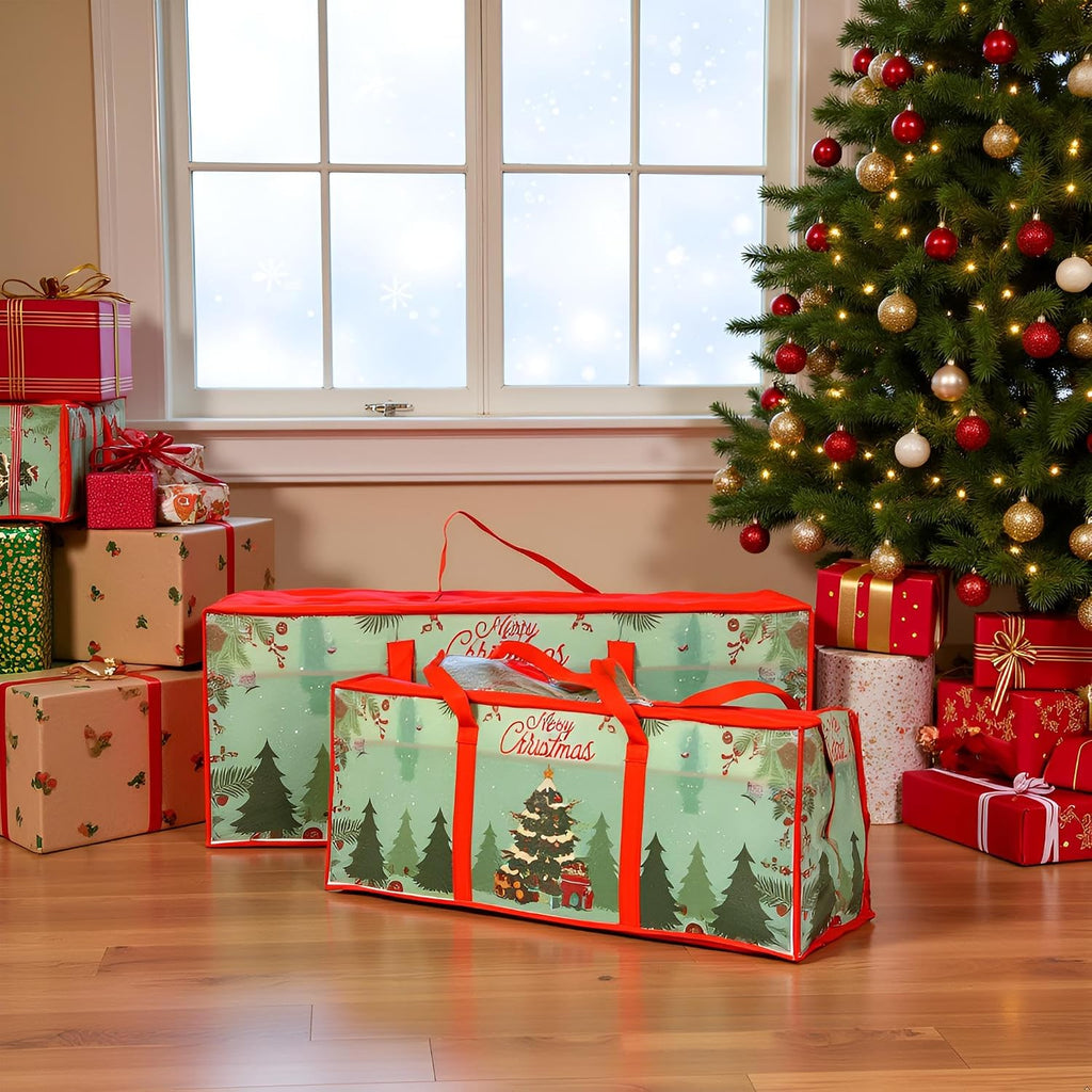 Christmas wrapping Paper Holder storage bag with internal pockets ideal for Gift Wrap Organiser for Bows Tags & Ribbon storage gift wrap package Christmas decoration bag (1)