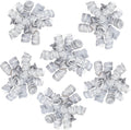 WRAPAHOLIC 6 Pcs Christmas Curly Bows - Silver Design Self-Adhesive Burst Bow, Perfect for Christmas, Birthday, Holiday, Party Favors Decorations