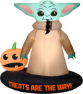 gemmy airblown inflatable grogu™ with jack o' lantern, main product view