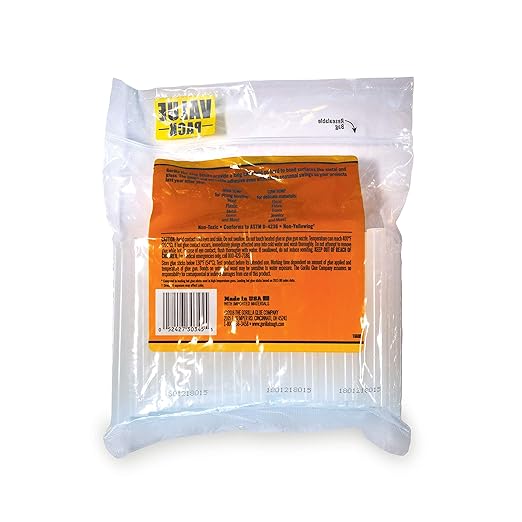 Gorilla Hot Glue Sticks, Clear Glue, Mini Size 4" Long x 0.27" Diameter, 75 Count (Pack of 1) - Safe for All Temperatures with Extended Working Time