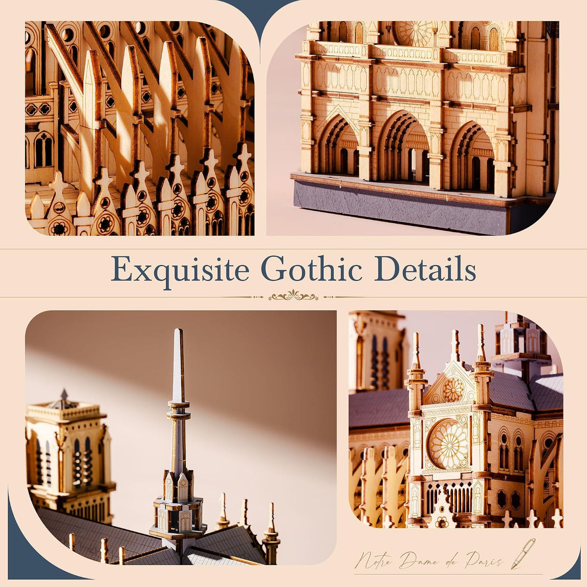 rowood 3d puzzles for adults,wooden architecture diy model on a desk or shelf
