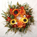 24'' sunflower fall wreaths for front door, fall, main product view
