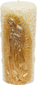 Kanica Virgen de Guadalupe Candle Protects The Family Union, Decorative, Religious Candles with White & Golden Design - Perfect for Baptism, Wedding, Gifting & More - Traditional Christian Candles