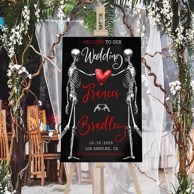 Welcome To Our Wedding Sign, Gothic Wedding Welcome Sign, Dark Romantic Goth Wedding Sign, Wedding Sign Halloween Wedding, Black Wedding Gothic Welcome Sign, Halloween Wedding Welcome Sign
