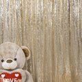 JYFLZQ Champagne Sequin Backdrop Curtains 7ft x 7ft 1 Panel Glitter Photo Booth Backdrops Sparkly Photography Background Drapes for Parties Wedding Bridal Showers