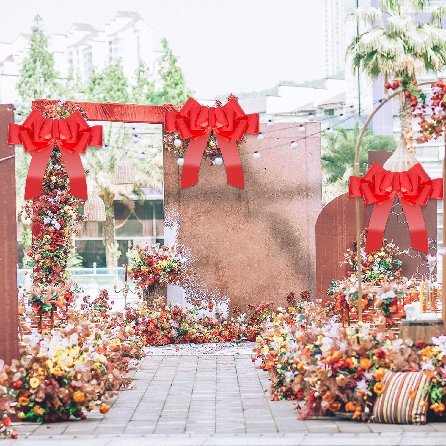 Xingshen-GTG 30 Inches Large Car Bow for Large Gift Wrapping Big Red Pull Bow for Birthday, Wedding, Christmas, Surprise Party