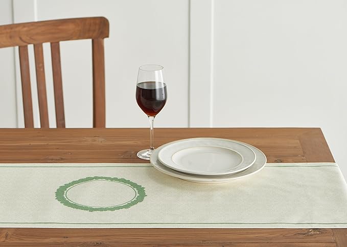 Maison d' Hermine Table Runner 100% Cotton Double Layer Table Runners 108 inches Long Decorative for Home Kitchen Dining Party Wedding Bridal Shower Spring Summer (Jardin Du Roy, 14.50" x 108")