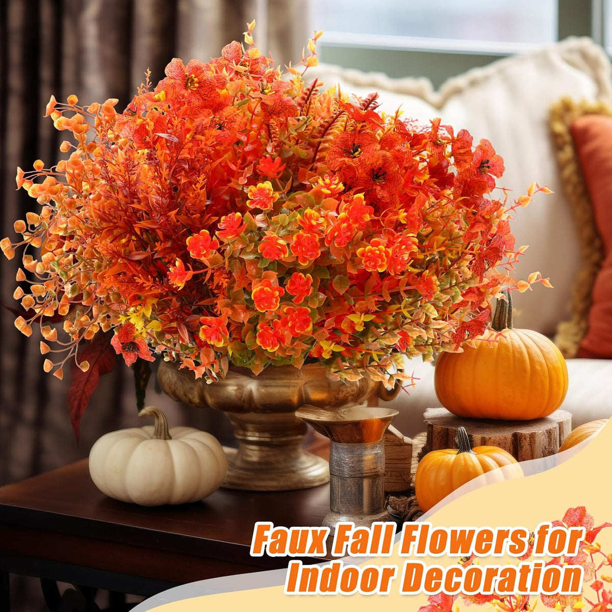 Mimorou 60 Bundle Fall Artificial Flowers Bulk for Outdoor UV Resistant