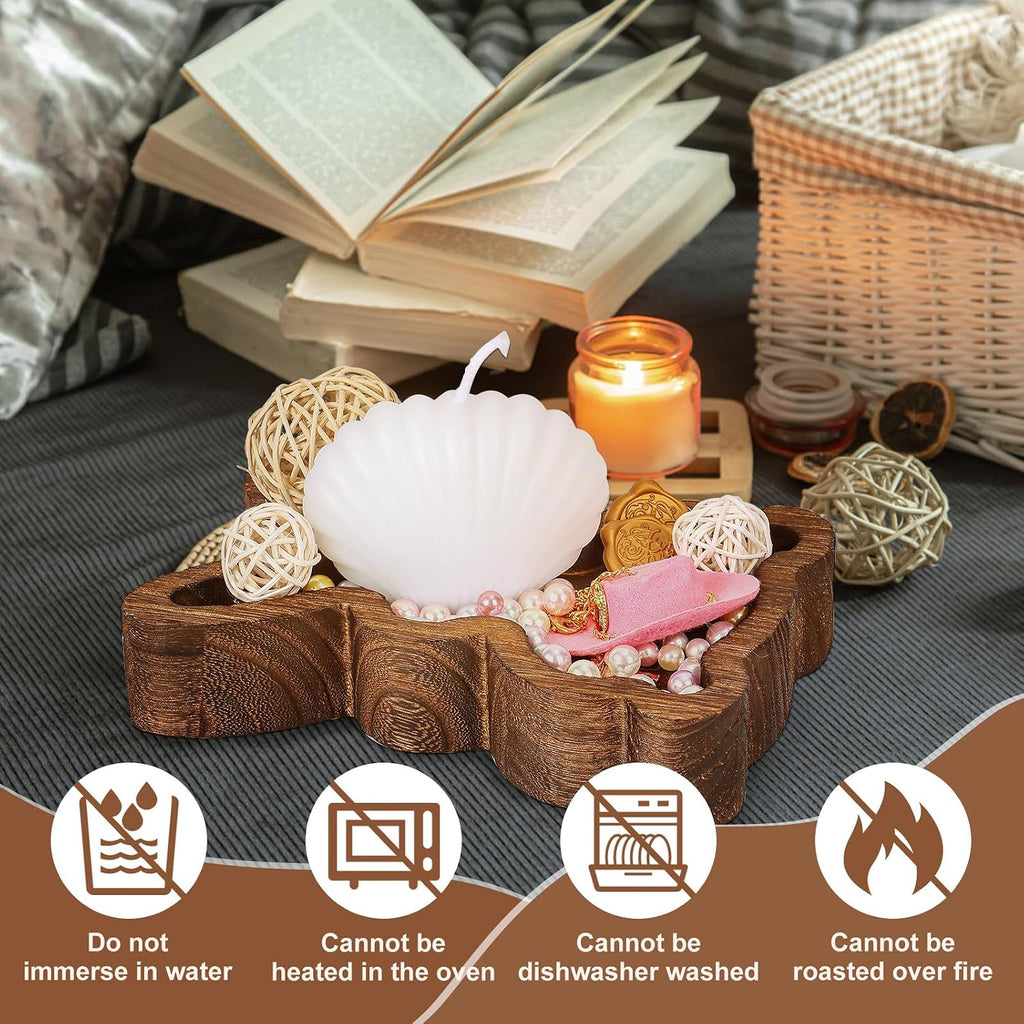 5 Pcs Easter Wooden Dough Bowl for Candle Making, 7.4" x 5.5" Rabbit Shaped Dough Bowls for Decor Rustic Paulownia Wood Dough Bowl Candle With Cards & Ropes for DIY Home Farmhouse Decor