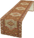 Boho Bohemia Style Orange Table Runner, Country Rustic Farmhouse Magical Abstract Print Pattern for Home Kitchen Table Decor Dining Coffee Room Garden Party Decor 13x72in