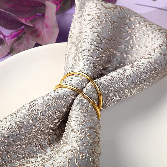 Gold Napkin Rings-12 PCS Metal Spiral Napkin Rings(Spiral) Napkin Holders Buckles for Family Dinner, Wedding, Party,Table Decorations